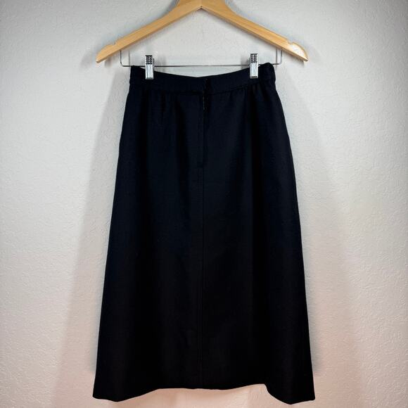Women's Vintage Louis Feraud 100% Wool A-Line Skirt Size 36 Small - Picture 7 of 9